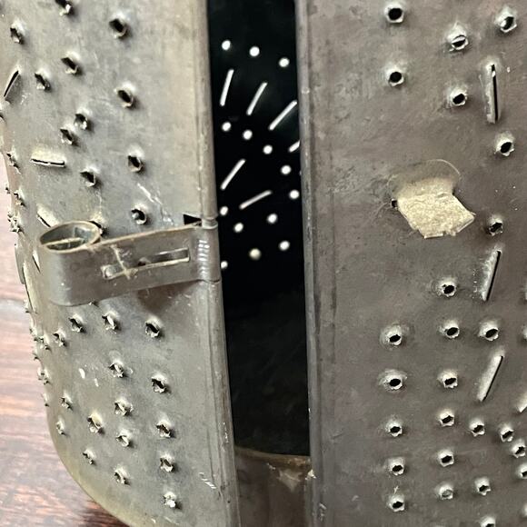 Antique Punched Tin Candle Lantern Primitive Colonial Rustic Paul Revere READ - Picture 9 of 16